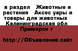  в раздел : Животные и растения » Аксесcуары и товары для животных . Калининградская обл.,Приморск г.